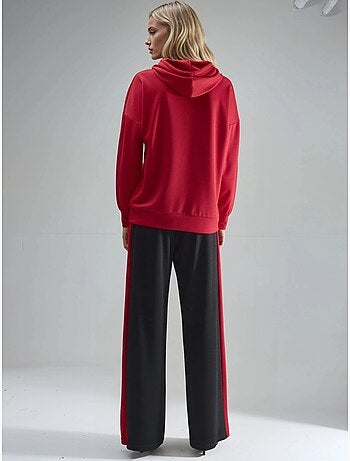 Ensemble de survêtement long rayé à capuche et jambes larges