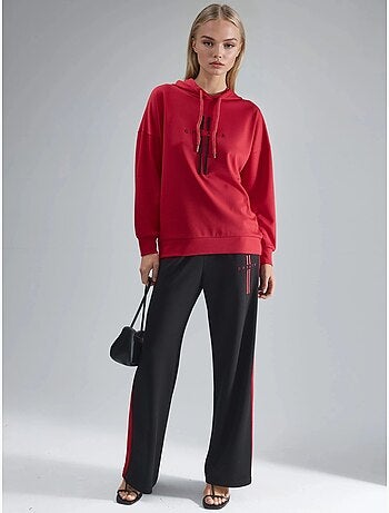 Ensemble de survêtement long rayé à capuche et jambes larges