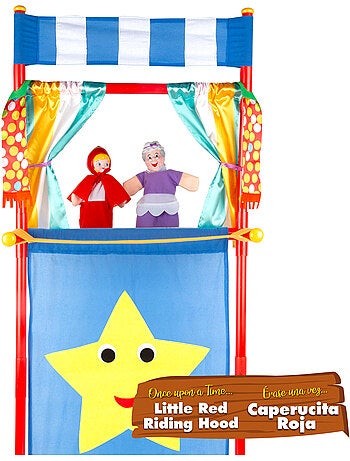 Ensemble de théâtre de marionnettes le petit chaperon rouge 25 cm cucu show