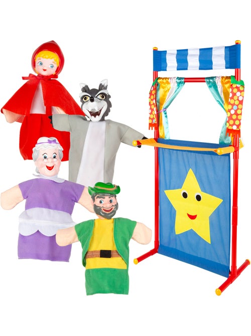 Ensemble de théâtre de marionnettes le petit chaperon rouge 25 cm cucu show - Kiabi
