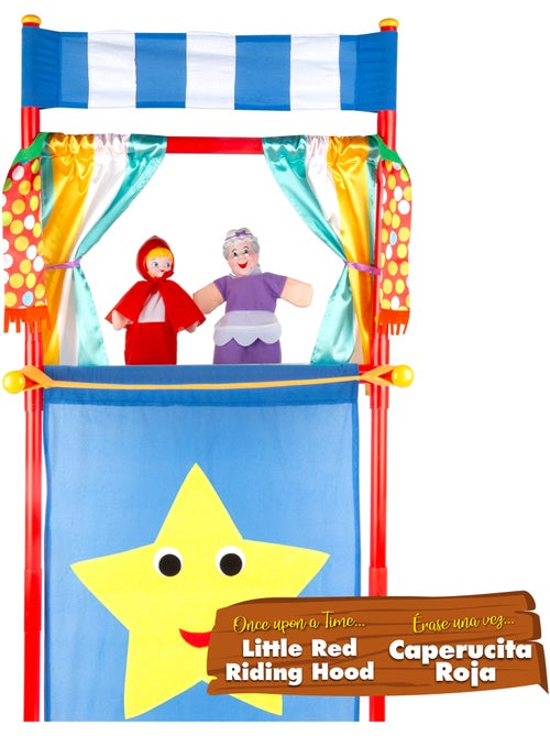 Ensemble de théâtre de marionnettes le petit chaperon rouge 25 cm cucu show - Kiabi