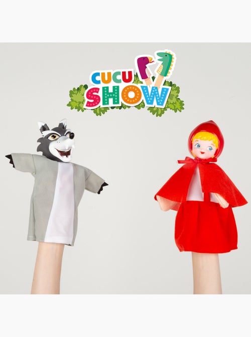 Ensemble de théâtre de marionnettes le petit chaperon rouge 25 cm cucu show - Kiabi