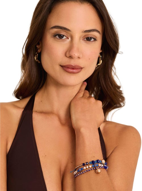 Ensemble de trois bracelets bleu et doré complementos - Kiabi Ensemble de trois bracelets bleu et doré complementos - Kiabi