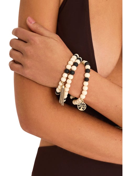 Ensemble de trois bracelets perles bicolores complementos - Kiabi Ensemble de trois bracelets perles bicolores complementos - Kiabi