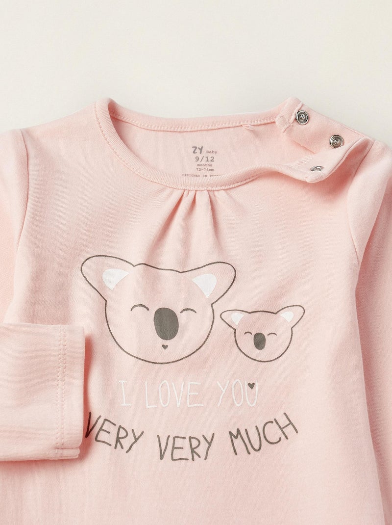 Ensemble de trois pièces pour bébé fille LITTLE LOVE NOTES Rose - Kiabi
