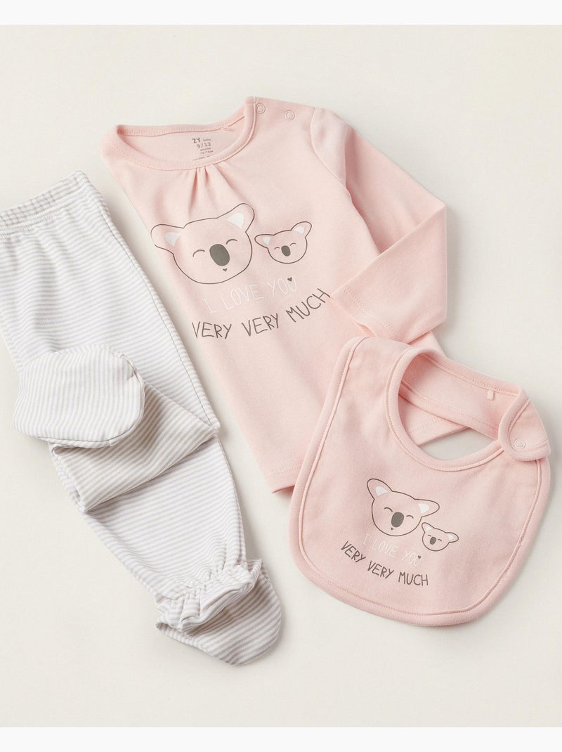 Ensemble de trois pièces pour bébé fille LITTLE LOVE NOTES Rose - Kiabi