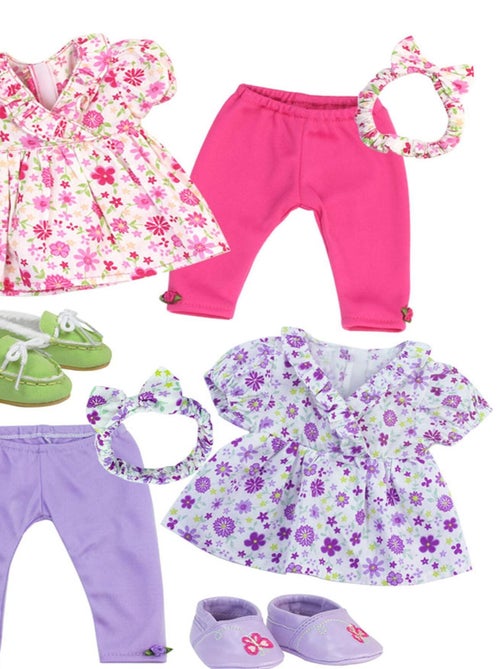 Ensemble de vêtements de poupée 8 pièces à fleurs , robe de poupée - Kiabi