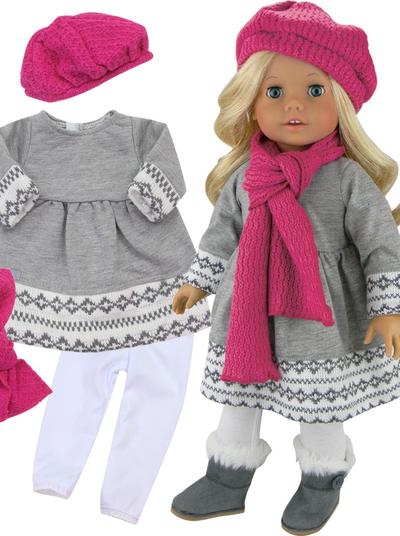 Ensemble de vêtements pour poupées Fair Isle 18 pouces N/A - Kiabi