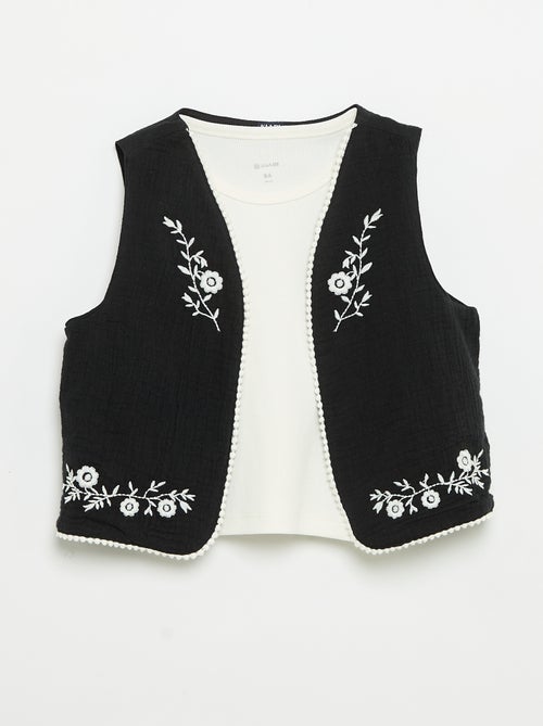 Ensemble débardeur + gilet sans manches - Kiabi Ensemble débardeur + gilet sans manches - Kiabi