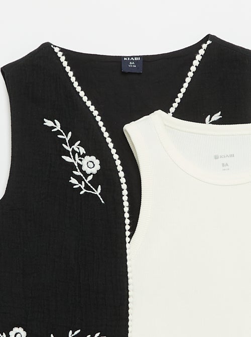 Ensemble débardeur + gilet sans manches - Kiabi Ensemble débardeur + gilet sans manches - Kiabi