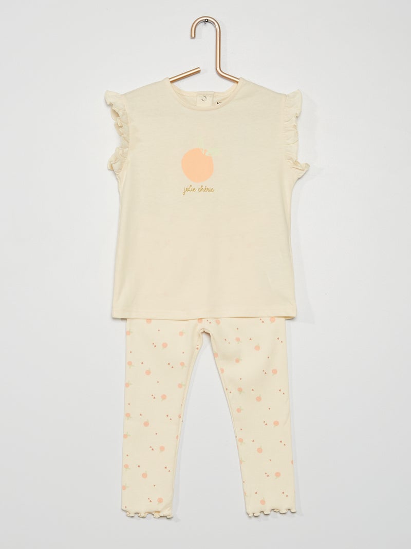 Ensemble débardeur + legging blanc - Kiabi