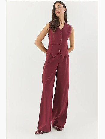 Ensemble débardeur sans manches à col en v et pantalon large lucci