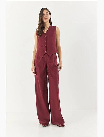Ensemble débardeur sans manches à col en v et pantalon large lucci