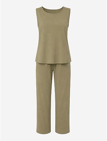 Ensemble débardeur sans manches et pantalon à jambe large mixray
