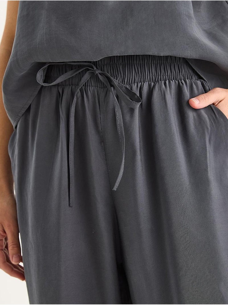 Ensemble débardeur sans manches et pantalon large lucci Gris moyen - Kiabi