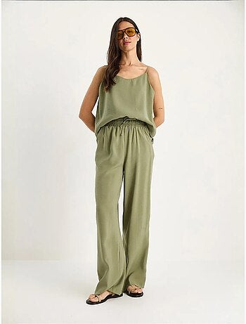 Ensemble débardeur sans manches et pantalon large lucci
