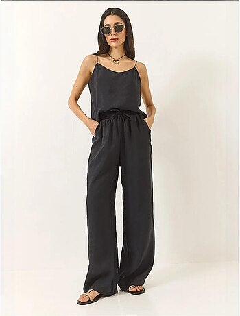 Ensemble débardeur sans manches et pantalon large lucci