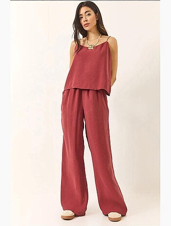 Ensemble débardeur sans manches et pantalon large lucci