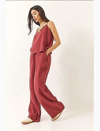Ensemble débardeur sans manches et pantalon large lucci