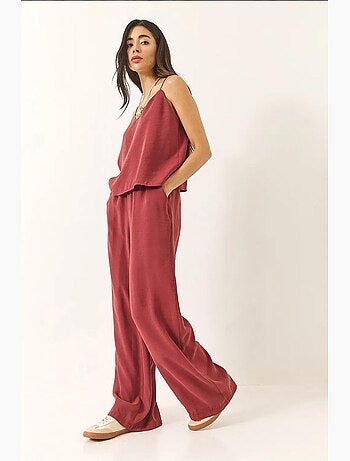 Ensemble débardeur sans manches et pantalon large lucci