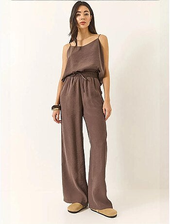 Ensemble débardeur sans manches et pantalon large lucci