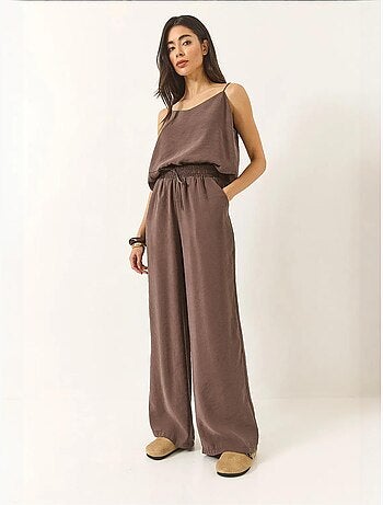 Ensemble débardeur sans manches et pantalon large lucci