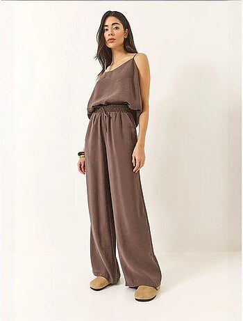 Ensemble débardeur sans manches et pantalon large lucci