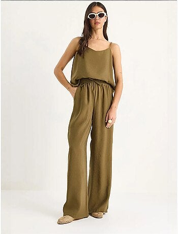 Ensemble débardeur sans manches et pantalon large lucci