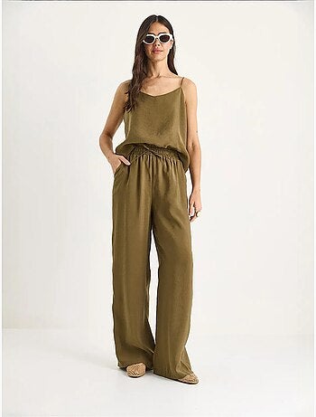 Ensemble débardeur sans manches et pantalon large lucci