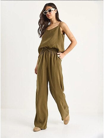 Ensemble débardeur sans manches et pantalon large lucci