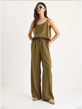 Ensemble débardeur sans manches et pantalon large lucci