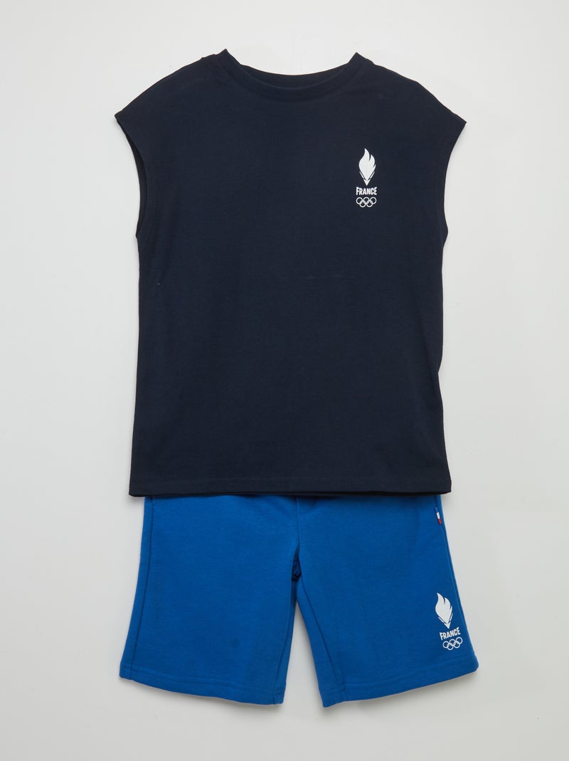 Ensemble débardeur + short - Equipe de France Olympique et Paralympique Bleu marine - Kiabi