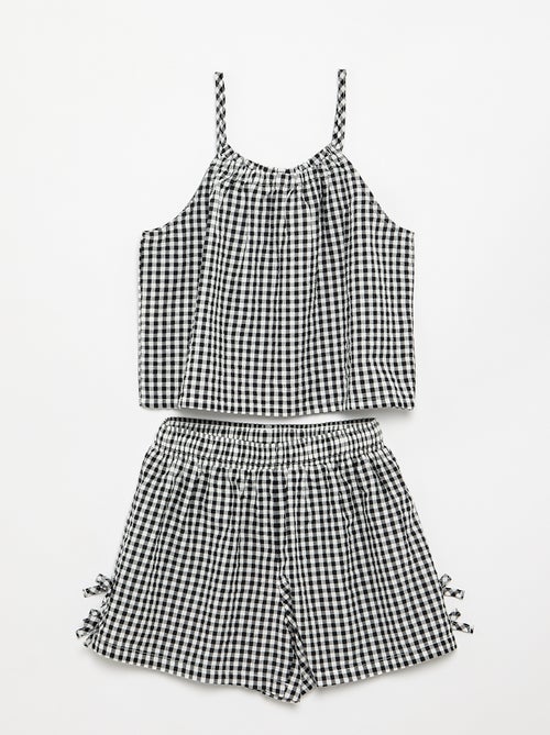 Ensemble débardeur + short à motif Vichy - 2 pièces - Kiabi