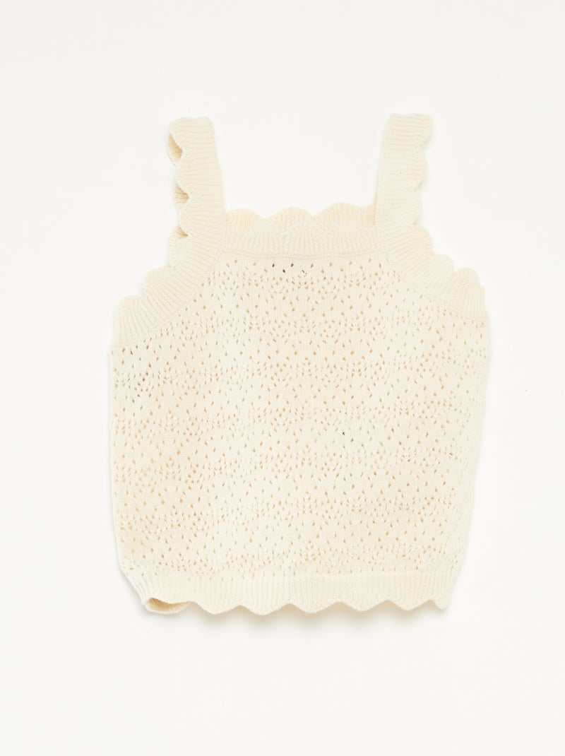 Ensemble débardeur + short en crochet - 2 pièces BLANC - Kiabi