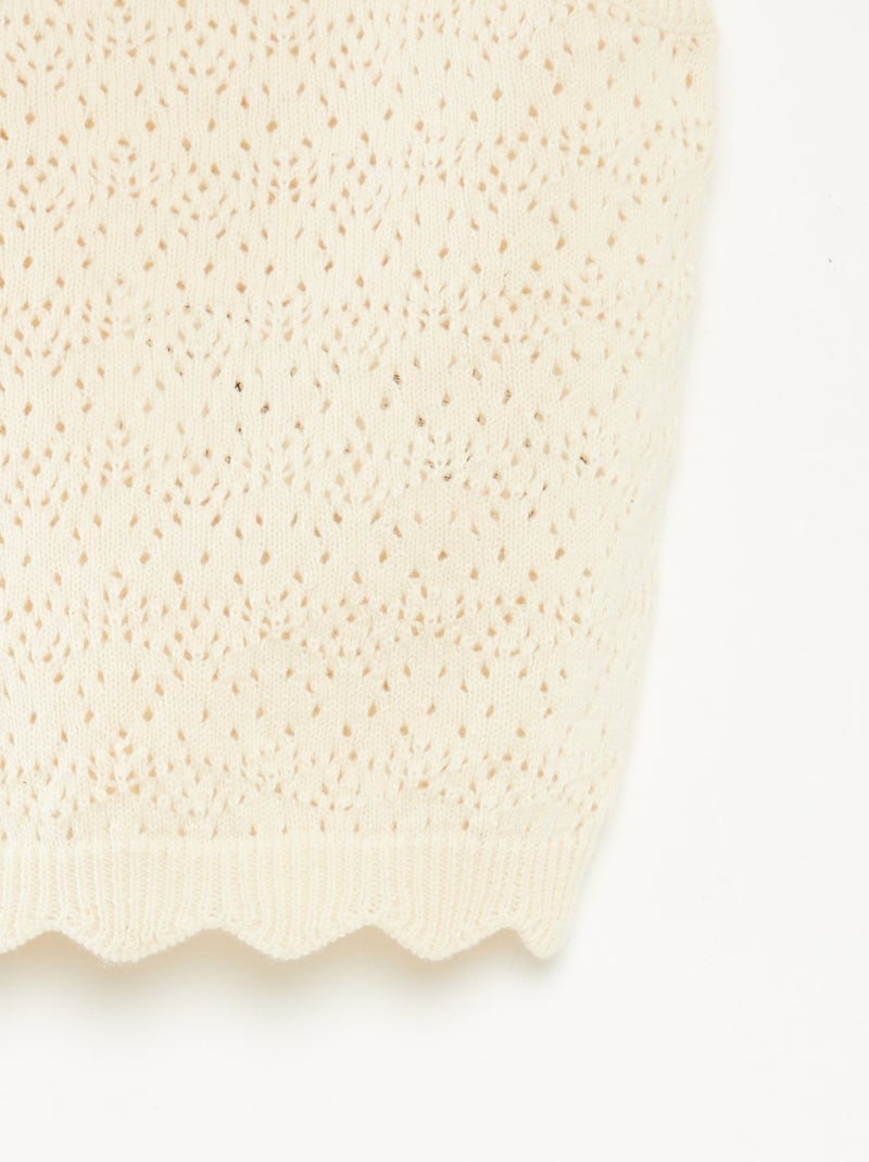 Ensemble débardeur + short en crochet - 2 pièces BLANC - Kiabi