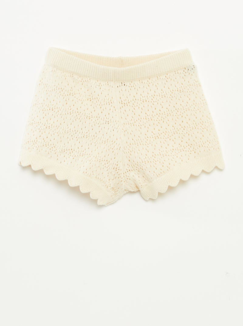 Ensemble débardeur + short en crochet - 2 pièces BLANC - Kiabi