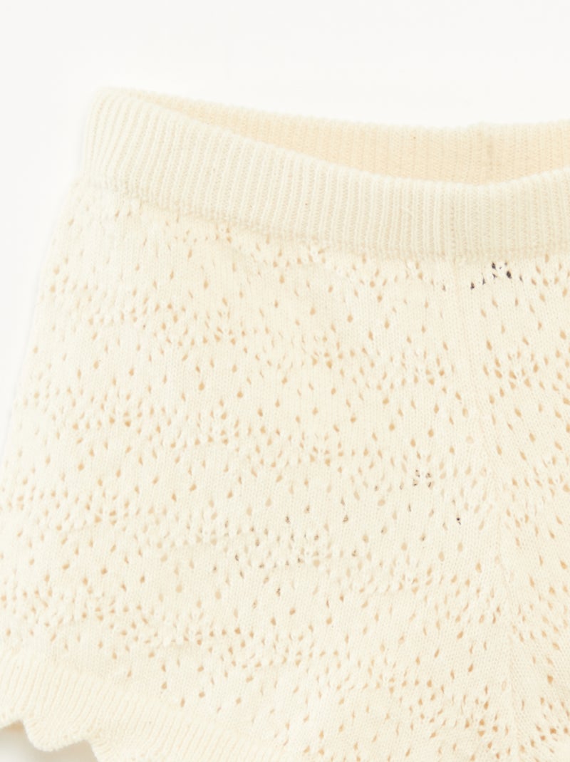 Ensemble débardeur + short en crochet - 2 pièces BLANC - Kiabi