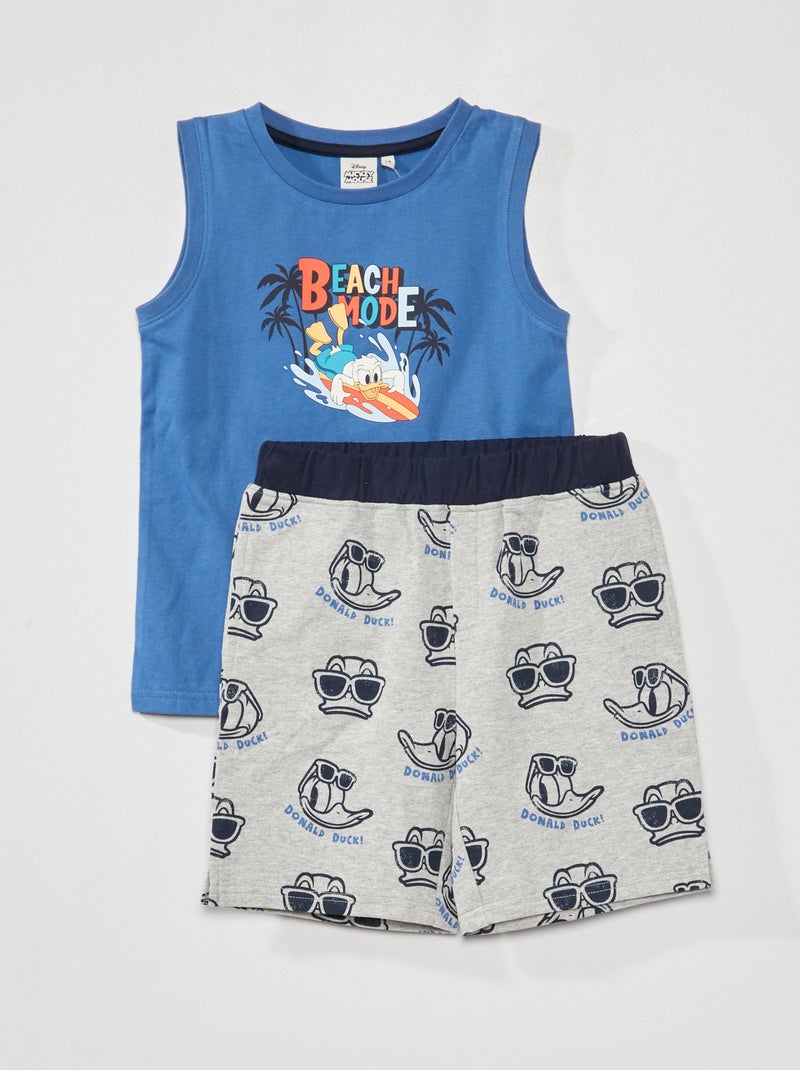 Ensemble débardeur + short 'Mickey' - 2 pièces Bleu/gris - Kiabi