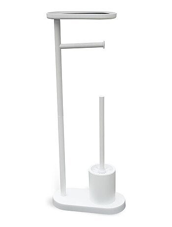 Ensemble dérouleur brosse WC et repose téléphone métal BATHROOM