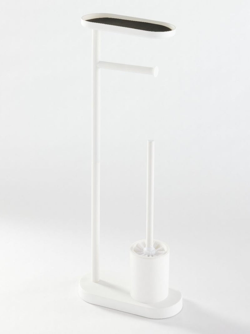 Ensemble dérouleur brosse WC et repose téléphone métal BATHROOM Blanc - Kiabi