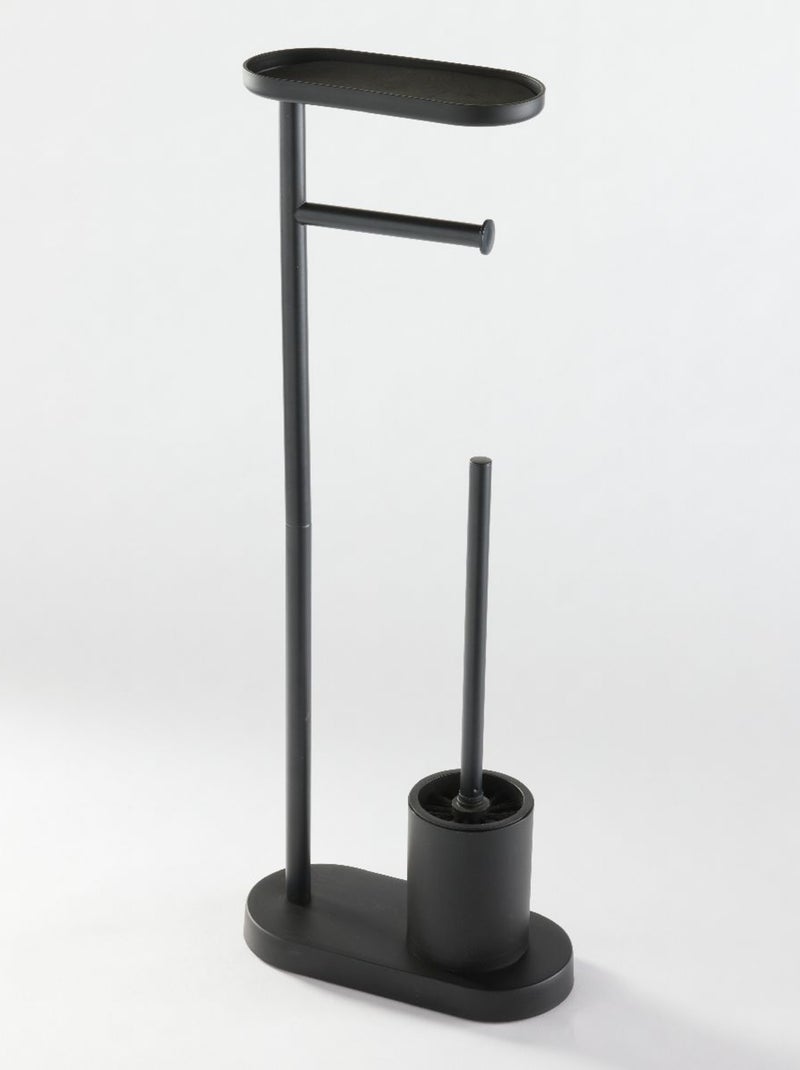 Ensemble dérouleur brosse WC et repose téléphone métal BATHROOM Noir - Kiabi