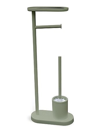 Ensemble dérouleur brosse WC et repose téléphone métal BATHROOM