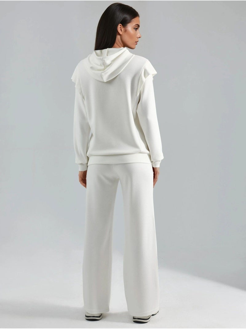 Ensemble deux pièces à capuche brodé Blanc - Kiabi