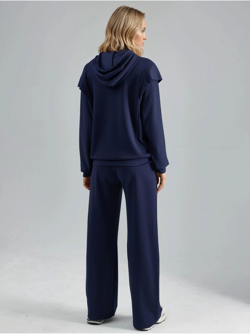Ensemble deux pièces à capuche brodé hiccup Bleu marine - Kiabi