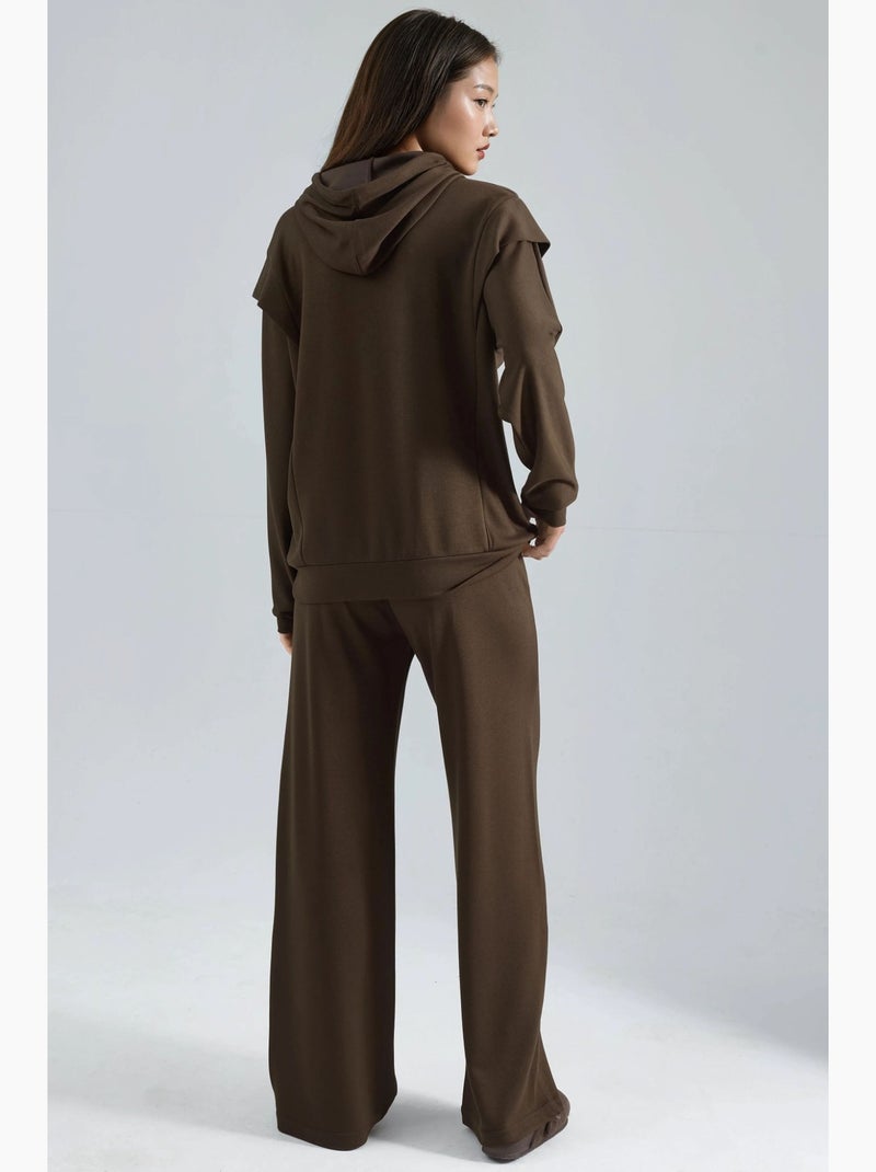 Ensemble deux pièces à capuche brodé hiccup Marron chocolat - Kiabi