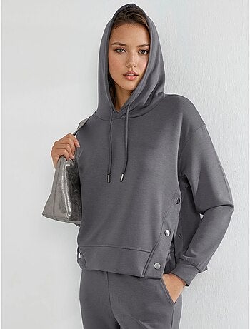 Ensemble deux pièces à capuche, taille haute et jambes larges