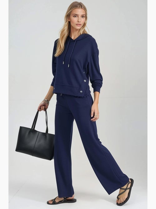 Ensemble deux pièces à capuche, taille haute et jambes larges hiccup - Kiabi Ensemble deux pièces à capuche, taille haute et jambes larges hiccup - Kiabi