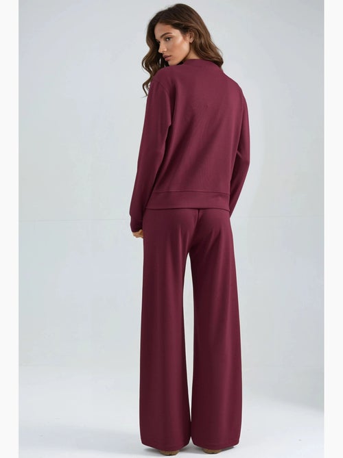 Ensemble deux pièces à capuche, taille haute et jambes larges hiccup - Kiabi Ensemble deux pièces à capuche, taille haute et jambes larges hiccup - Kiabi