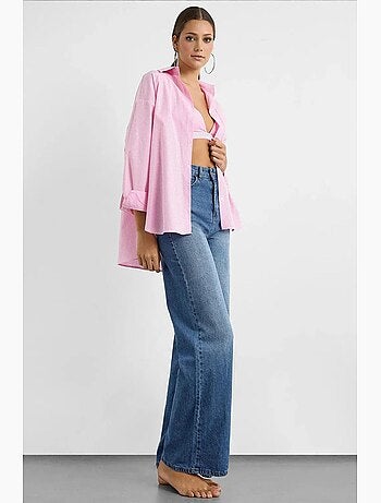 Ensemble deux pièces à carreaux surdimensionné avec col chemise hiccup