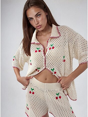 Ensemble deux pièces à col polo brodé